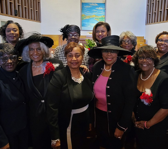 Julia Hyatt Members pose after service.